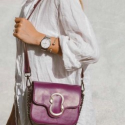 Eden Leather Shoulder Bag - Purple