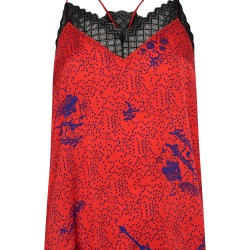 Radiant Red Printed Camisole with lace UNFORTUNATE COINCIDENCE